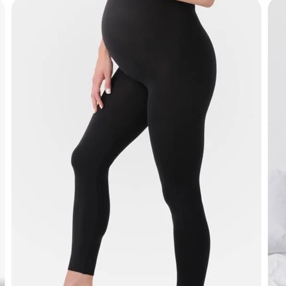 Belly Bandit Pants - BELLY BANDIT B.D.A. Fold Over Maternity Leggings Black Size Medium